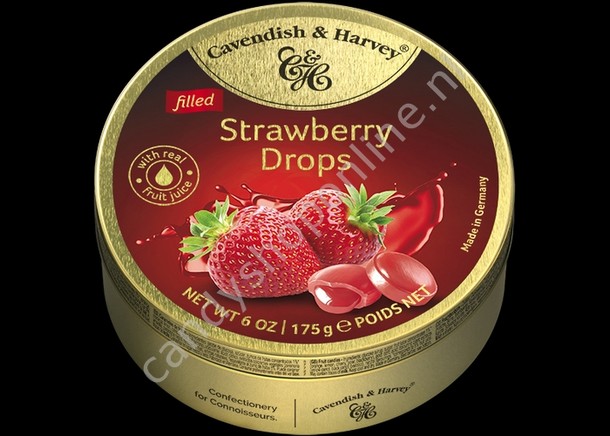 Cavendish & Harvey Filled Strawberry Drops with real Fruit Juice 175gr.