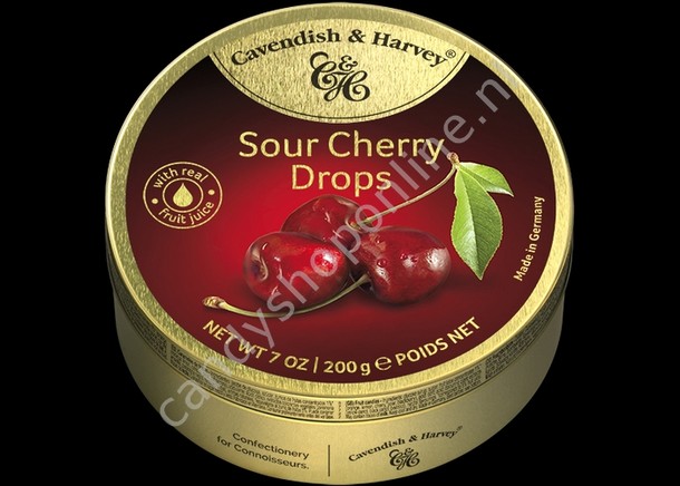 Cavendish & Harvey Sour Cherry Drops with real Fruit Juice 200gr.