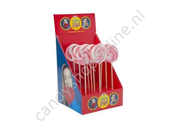 HollandF Sweetz Spiraallolly 1 Roze/Wit Ø70mm.