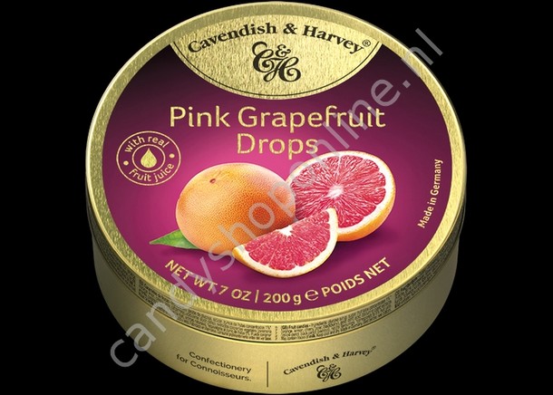 Cavendish & Harvey Pink Grapefruit Drops with real Fruit Juice 200gr.