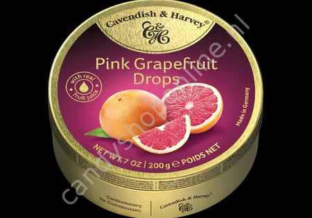 Cavendish & Harvey Pink Grapefruit Drops with real Fruit Juice 200gr.