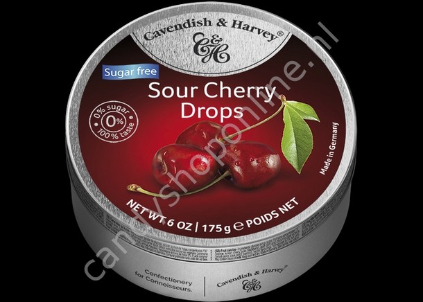 Cavendish & Harvey Sour Cherry Drops with real Fruit Juice 175gr. SV