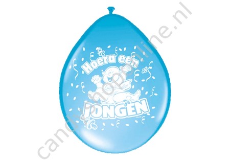 Geboorte Ballonnen Hoera een Jongen 8 stuks