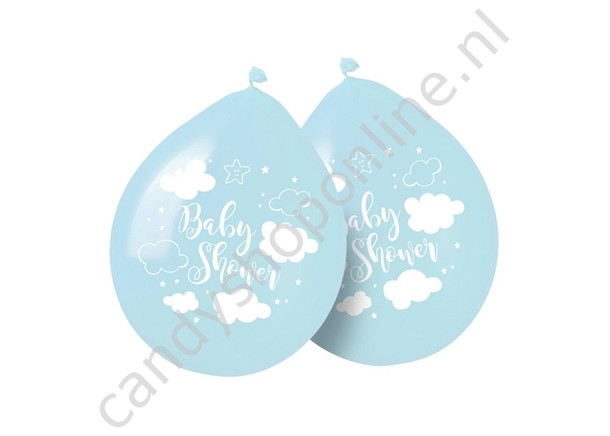 Blauwe Babyshower Jongen Ballonnen 8 stuks