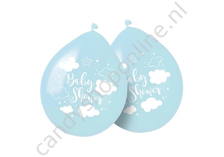 Blauwe Babyshower Jongen Ballonnen 8 stuks