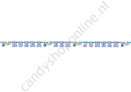 Letterslinger Hoera een Jongen 3 meter