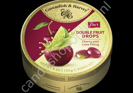 Cavendish & Harvey Double Fruit Drops Cherry with Lime filling 175gr.