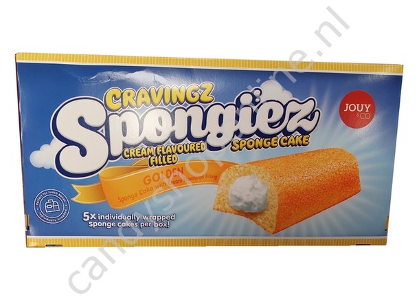 Cravingz Spongiez Golden sponge cake with cream flavoured filling 225gr.