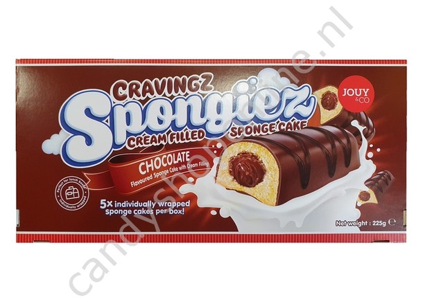 Cravingz Spongiez Chocolate flavoured sponge cake with cream filling 225gr.