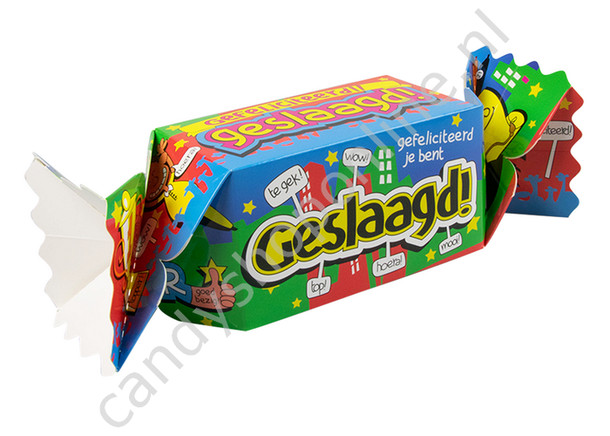 Toffeedoos Gefeliciteerd Geslaagd 500gr.