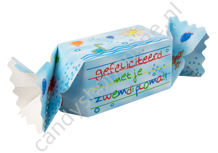 Toffeedoos Gefeliciteerd Zwemdiploma 500gr.