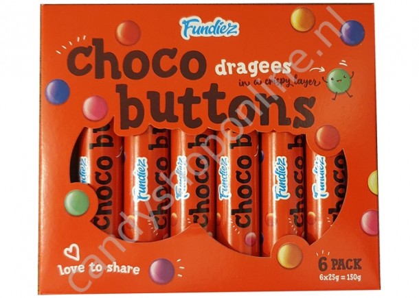 Fundiez Choco Buttons dragees in a crispy layer 6 pcs.