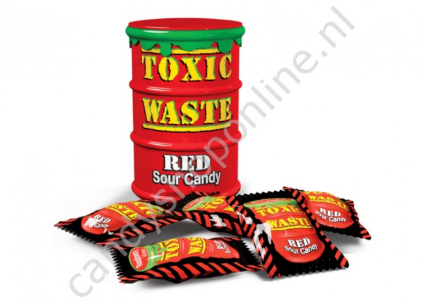 Toxic Waste Red Sour Candy Drum 42gr.