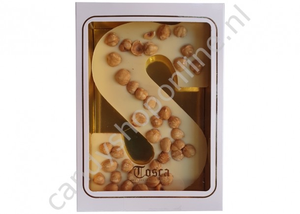 Tosca letter S met Hele Hazelnoten Wit