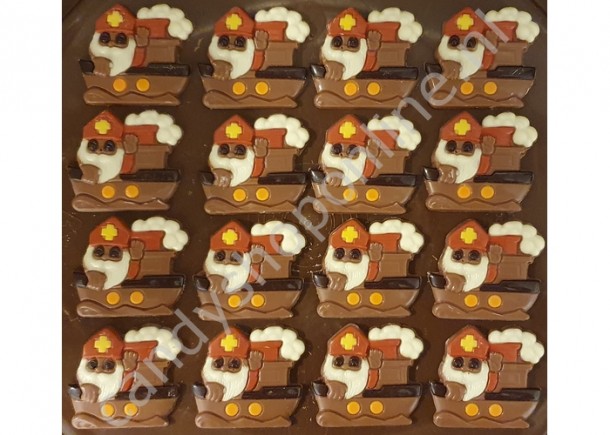 Sintchocolade Stoomboot melk Bakje 7 stuks