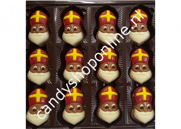 Sintchocolade Sintkop melk Bakje 7 stuks