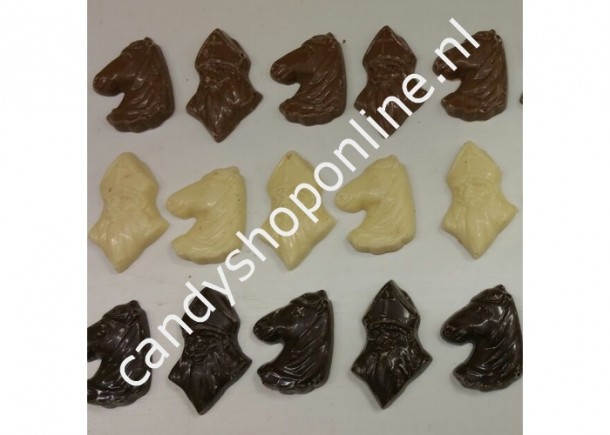Sintchocolade Sintkopjes gemengd Bakje 3 stuks