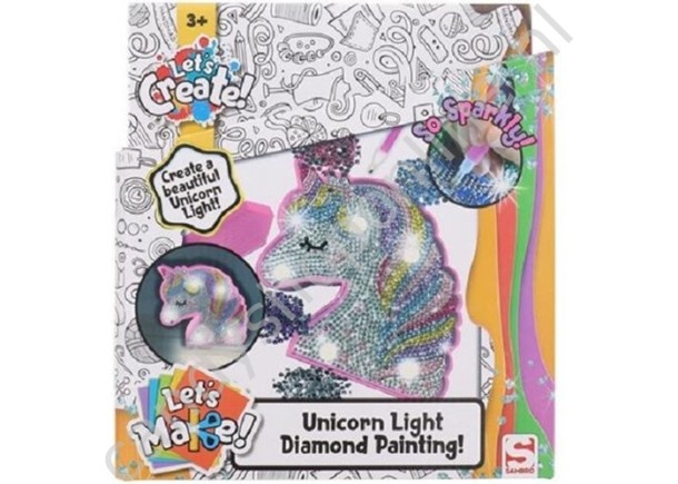 Let's Create Unicorn Light Diamond Painting 22x25cm. met snoepzak