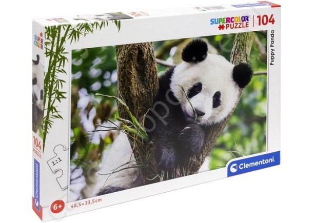 Puppy Panda Super Color Maxi Puzzel 104 delig 25x34cm. met snoepzak