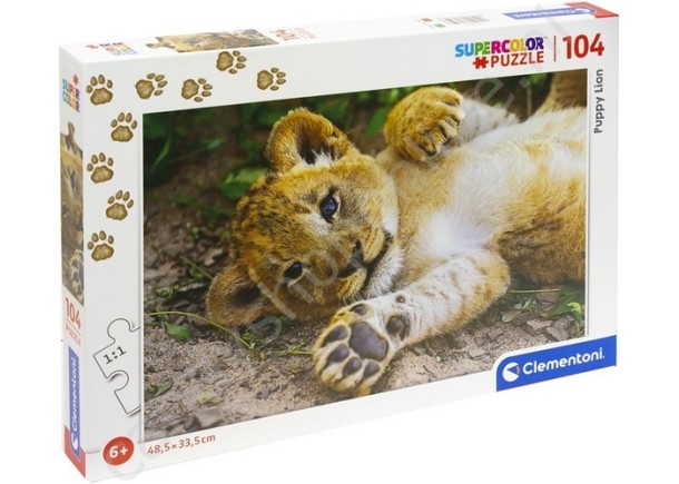 Puppy Lion Super Color Maxi Puzzel 104 delig 25x34cm. met snoepzak