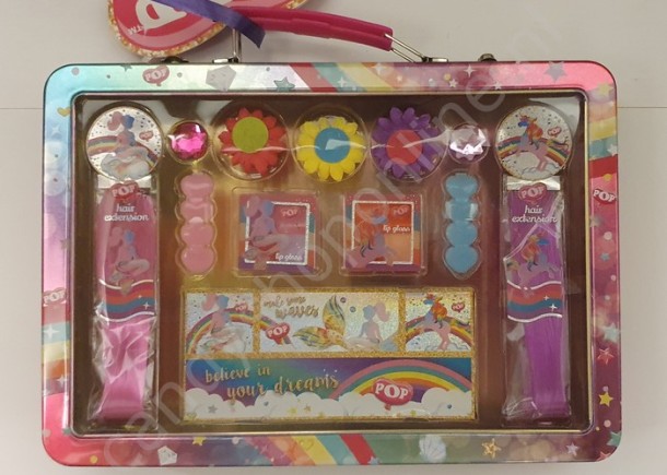 Pop Metalen Make-Up koffer 'You are magical' 21x30cm. met snoepzak
