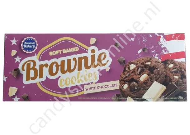 American Bakery soft baked Brownie Cookies with Plain and White Chocolate 106gr.