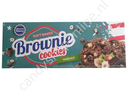American Bakery soft baked Brownie Cookies with Plain Chocolate and Hazelnut 106gr.
