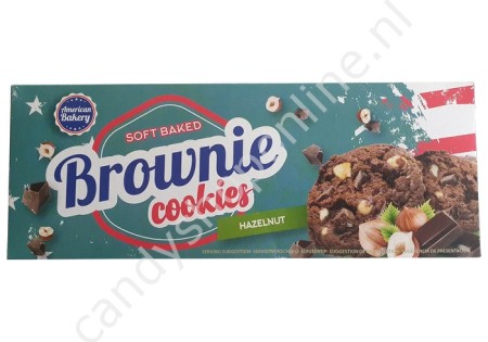American Bakery soft baked Brownie Cookies with Plain Chocolate and Hazelnut 106gr.