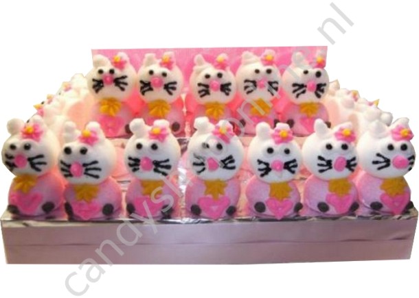 Roze Kitty Snoeptaart 30 stuks