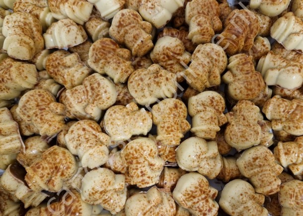 Sneeuwpopjes wit/praliné Bakje 11 stuks