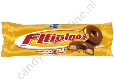 Filipinos with real Milk Chocolate and Caramel flavour 128gr.