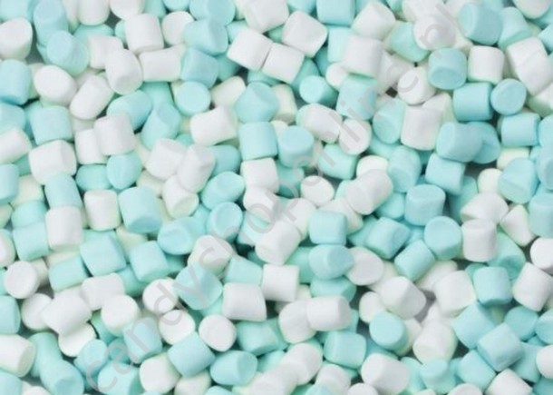 Mini Marshmallows blauw/wit 