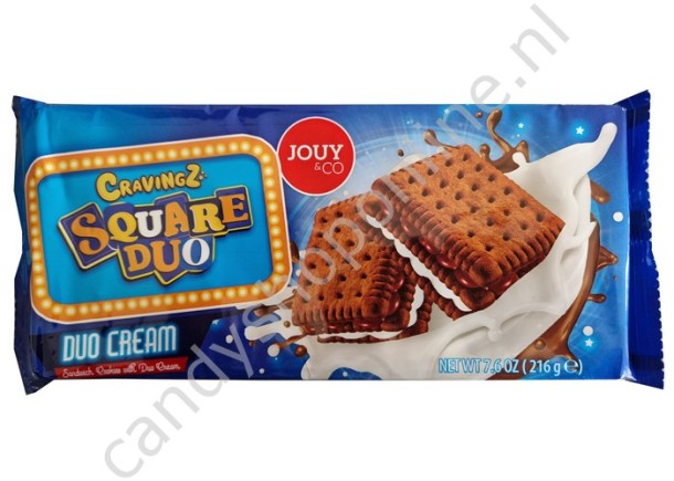 Cravingz Square Sandwich Cookies with Duo Cream 216gr.
