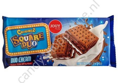 Cravingz Square Sandwich Cookies with Duo Cream 216gr.