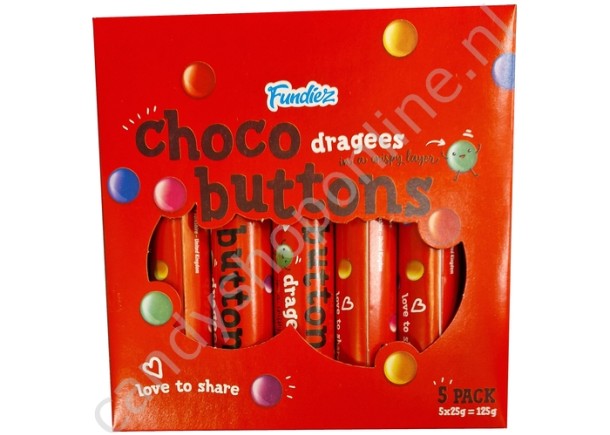 Fundiez Choco Buttons dragees in a crispy layer 5 pcs.