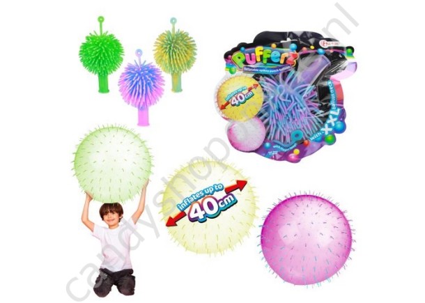Pufferz Boksballon 40cm. met snoepzak