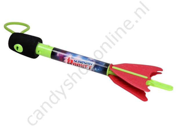 Afschiet Raket+Licht met snoepzak
