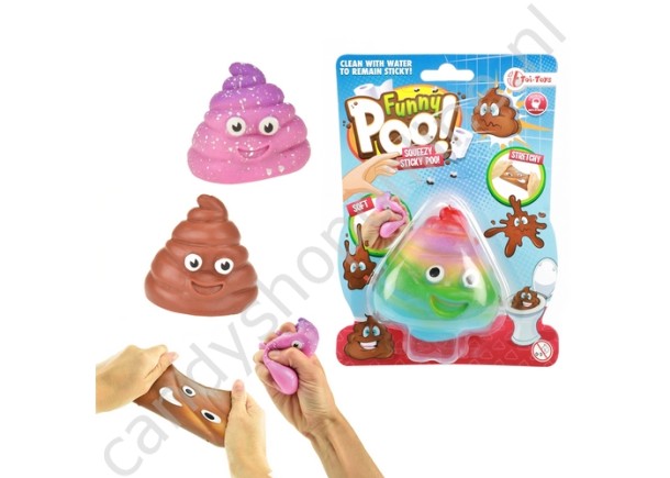 Funny Poo Rekbaar 18cm. met snoepzak