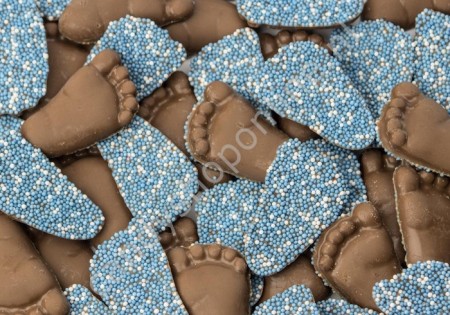 Heijningen Chocolade Babyvoetjes Blauw ±4cm
