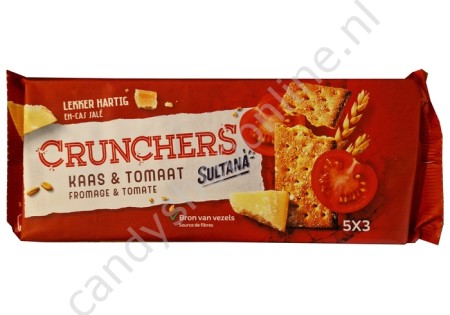 Sultana Crunchers Kaas & Tomaat 175gr. 5x3pcs