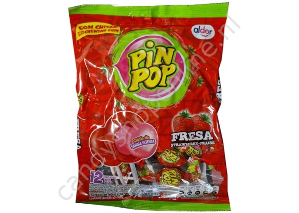 Aldor Pin Pop Chewing Gum Strawberry 12pcs. 192gr.