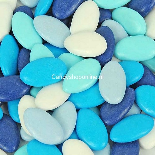 Chocolade dragees blauw multicolor
